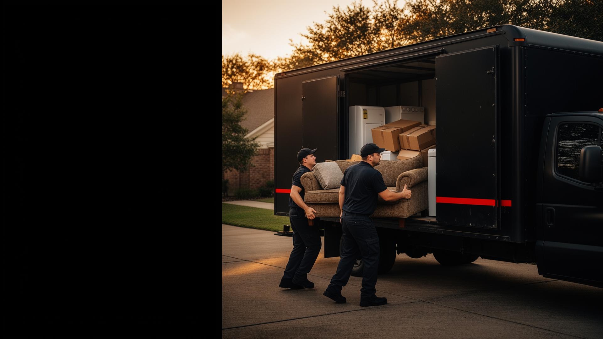 Clean Slate Junk Removal crew loading furniture in Houston